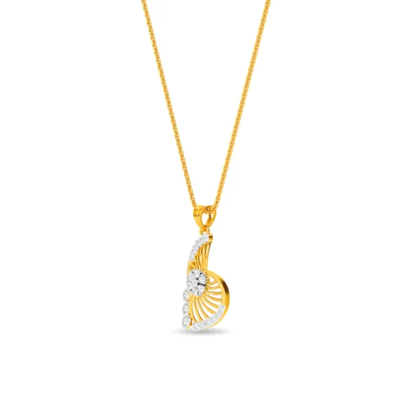Gold Radiant Sunbeam Lab Diamond Pendant - Image 3