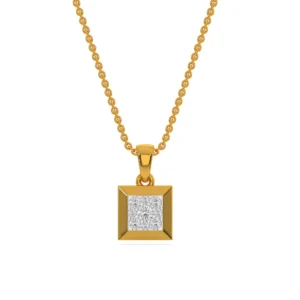 Gold Lab Diamond Simple Square Pendant