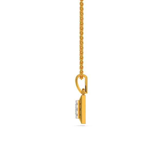 Gold Lab Diamond Simple Square Pendant - Image 3