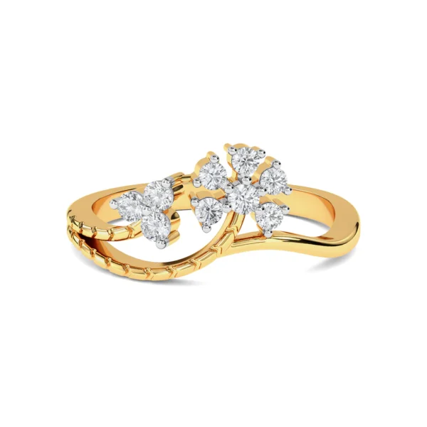 Golden Flora Elegance Lab Diamond Ring for Her - Image 5