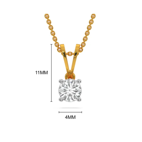 Golden Solitaire Diamond Sparkle Pendant - Image 4