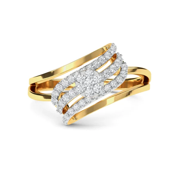 Interwoven Brilliance Modern Lab Diamond-Encrusted Gold Ring - Image 5