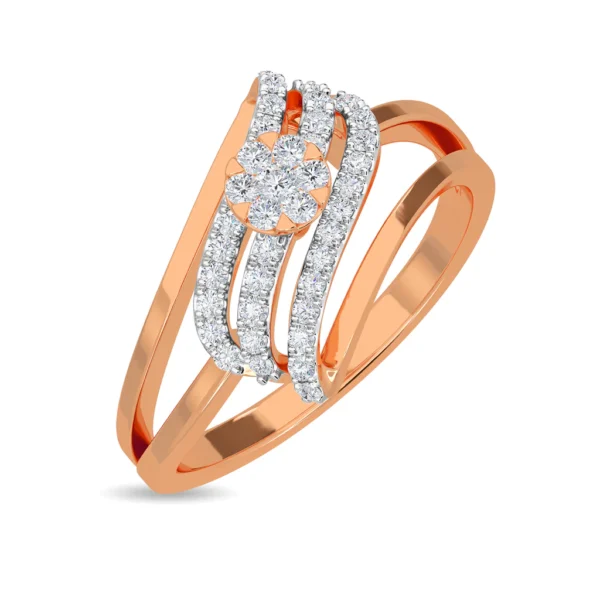 Interwoven Brilliance Modern Lab Diamond-Encrusted Gold Ring - Image 4