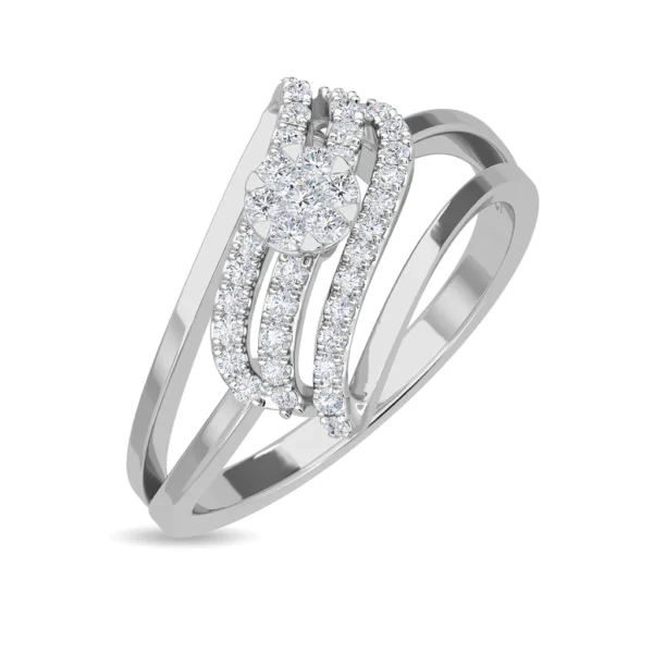 Interwoven Brilliance Modern Lab Diamond-Encrusted Gold Ring - Image 3