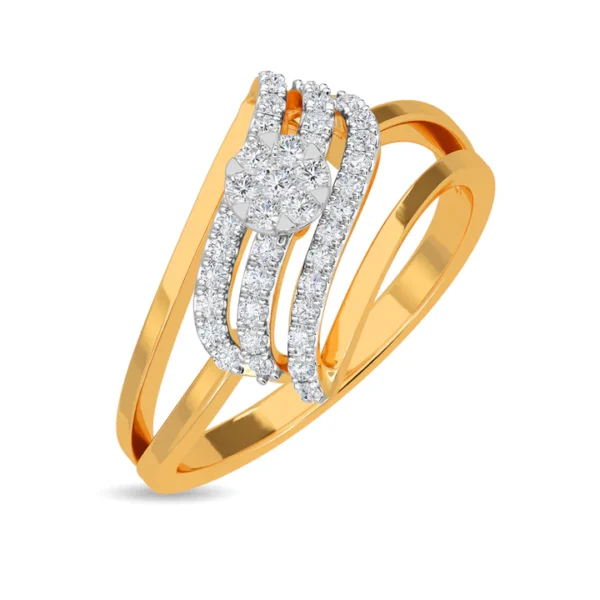 Interwoven Brilliance Modern Lab Diamond-Encrusted Gold Ring
