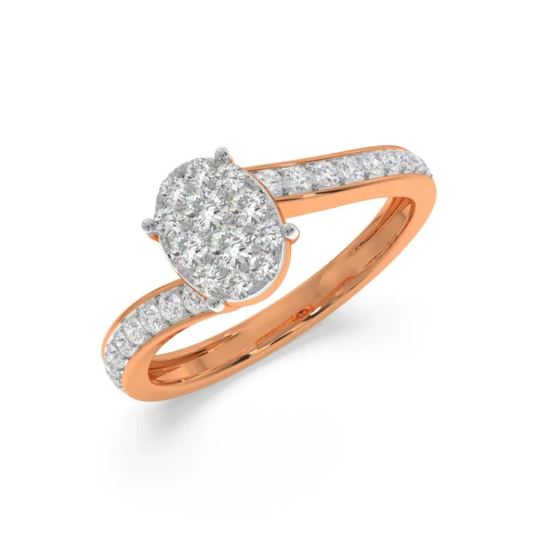 Oval Illusion Lab Diamond Cluster Ring in Yellow Gold - Image 5
