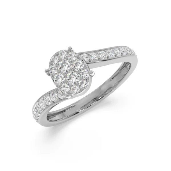 Oval Illusion Lab Diamond Cluster Ring in Yellow Gold - Image 4