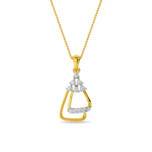 Pave Lab Diamond Gold Triangle Pendant