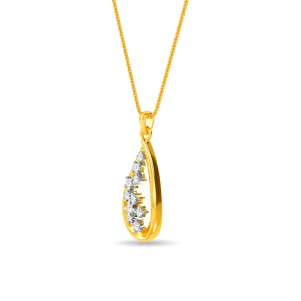 Pear-Shaped Motif Gold Lab Diamond Pendant - Image 3