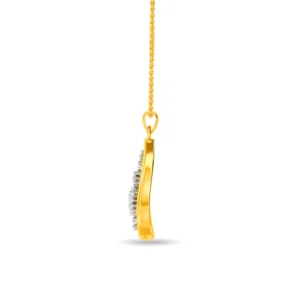 Pear-Shaped Motif Gold Diamond Pendant for women – PE237