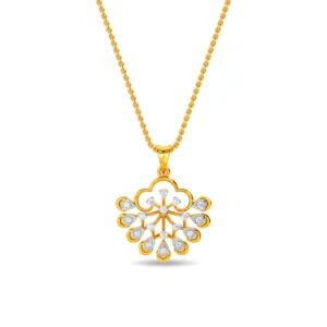Radiant Clover Gold Sparkling Lab Diamond Pendant