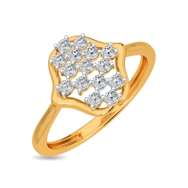 Radiant Shield-Cut Yellow Gold Lab Diamond Ring