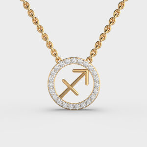Sagittarius Zodiac Gold Lab Diamond Pendant (With Chain)