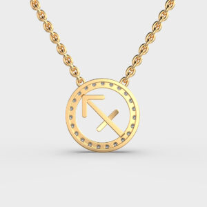 Sagittarius Zodiac Gold Diamond Pendant for ladies- PE272