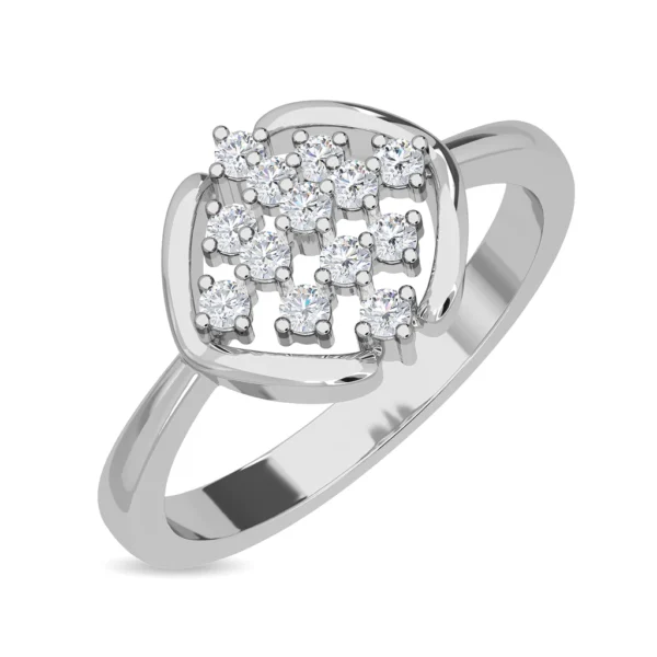 Stellar Elegance Yellow Gold Lab Diamond Cluster Ring - Image 4