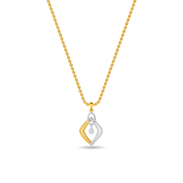 Swirling Design with Pave Set Lab Diamonds Pendant