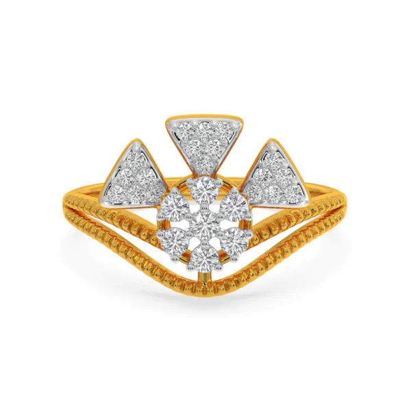 A Modern Gold Lab Diamond Trilogy Engagement Ring - Image 3
