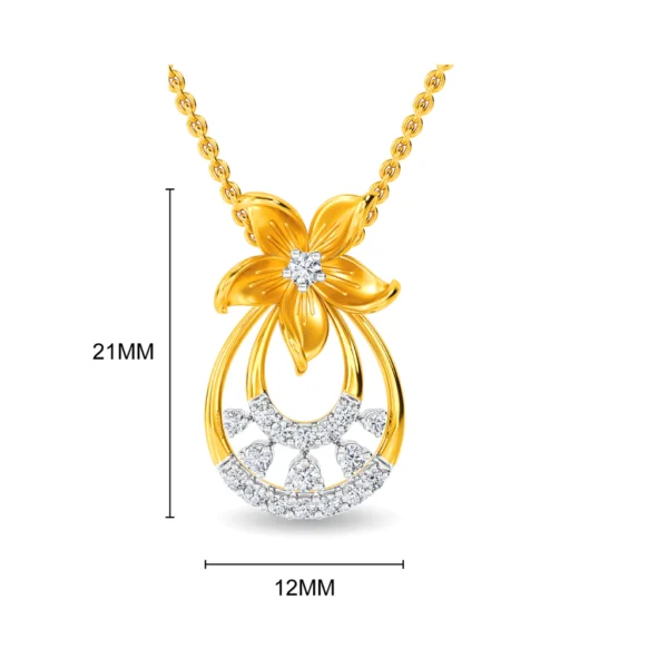 Celestial Bloom Gold Lab Diamond Pendant - Image 2