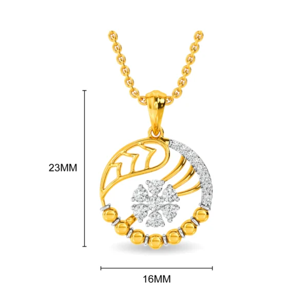Celestial Sparkle Crescent Gold Lab Diamond Pendant - Image 4