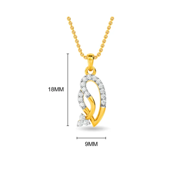 Delicate Gold Twisted Loop Lab Diamonds Pendant - Image 3
