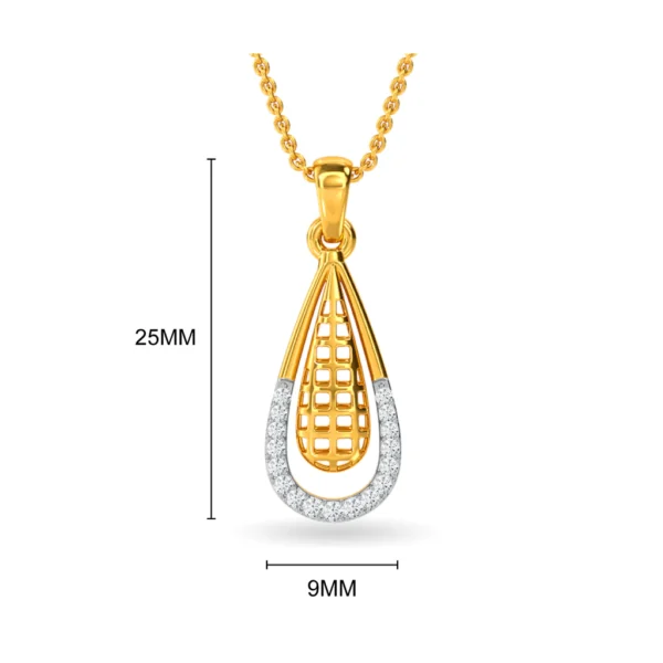 Elegance Drips Gold Lab Diamond Pendant For Women - Image 4