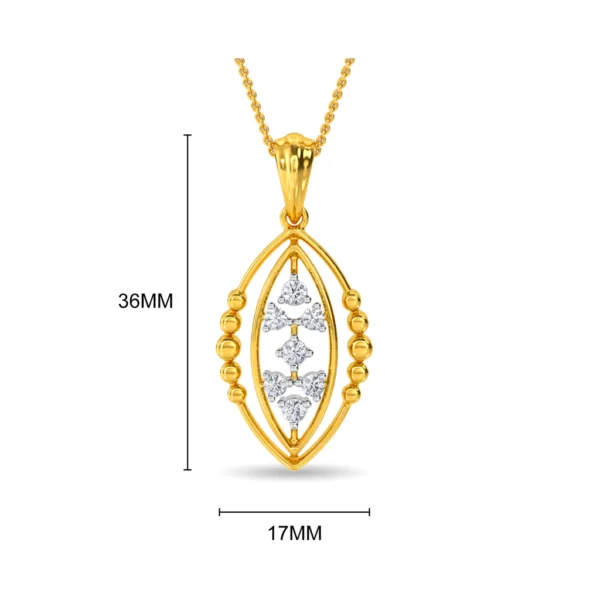 Elegant Marquise Shape Harmony Gold Lab Diamond Pendant - Image 4