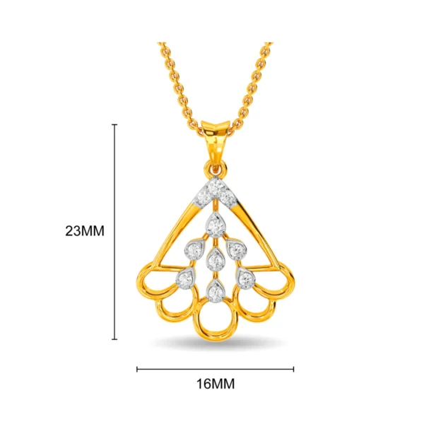 Elegant Tri-Loop Gold Lab Diamonds Pendant - Image 2