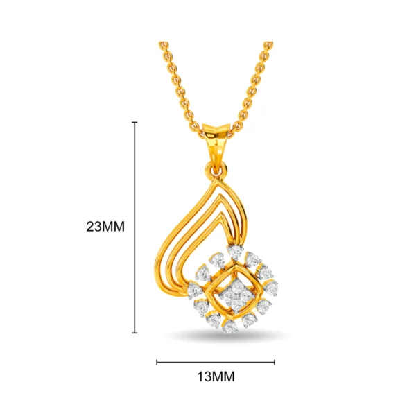 Elegant Whimsy Dazzling Dance of Gold Lab Diamonds Pendant - Image 3