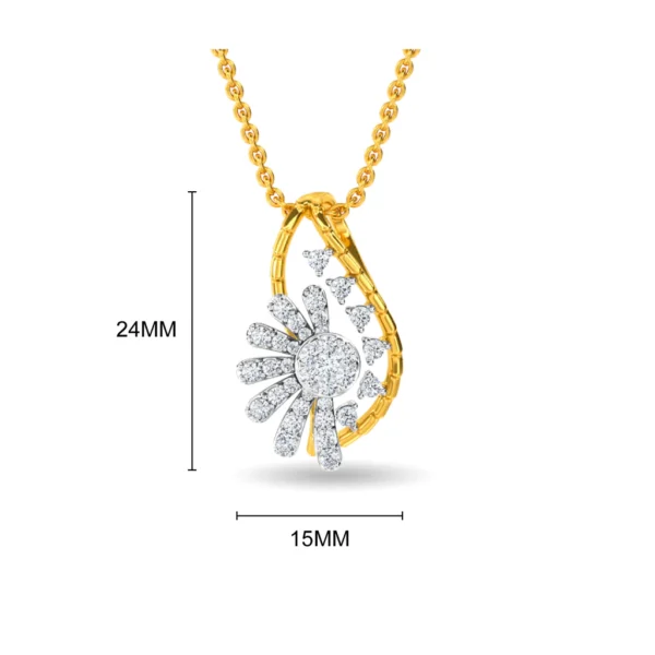 Floral Natures Elegance Gold Lab Diamond Pendant for Her - Image 2