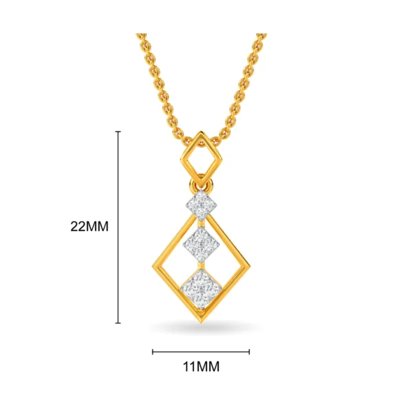Geometric Glam Pave Lab Diamond Pendant for the Modern Woman - Image 2