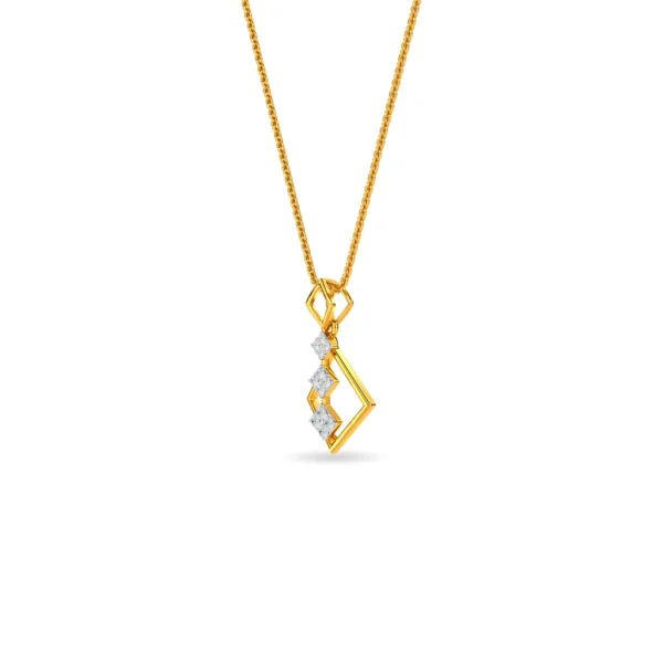 Geometric Glam Pave Lab Diamond Pendant for the Modern Woman - Image 4