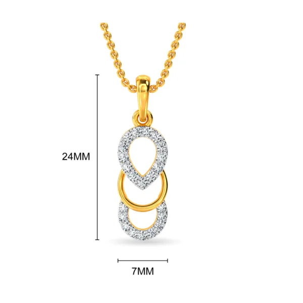 Gold Circles Loop Adorned With Lab Diamonds Pendant - Image 4
