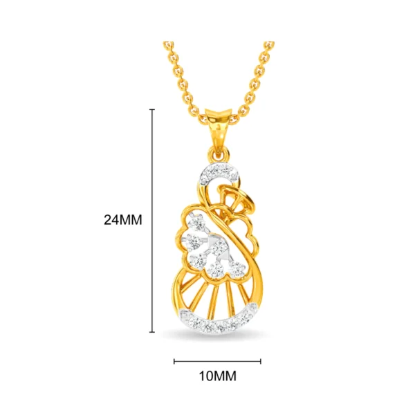 Gold Lab Diamond Elegance in Abstraction Pendant - Image 4