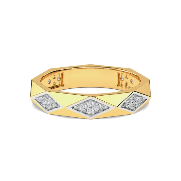 Gold Lab Diamond Geometric Design with Modern Twist Ring - Image 5