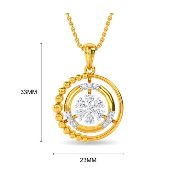 Gold Lab Diamond Luminous Snowflake Cluster Pendant - Image 3