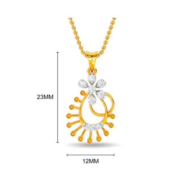 Gold Lab Diamond Radiant Abstract Figure Pendant - Image 2