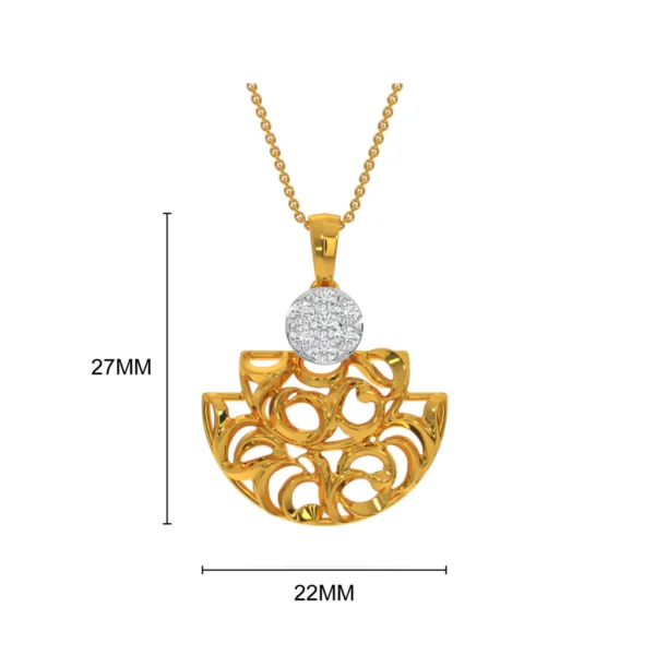 Gold Lab Diamond Radiant Lotus Blossom Pendant - Image 4