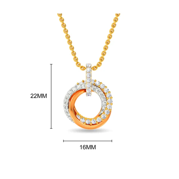 Gold Lab Diamond Sparkling Halo Pendant - Image 2