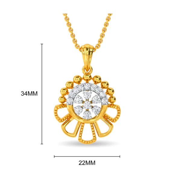Gold Lab Diamond Sunburst Elegance Pendant - Image 2