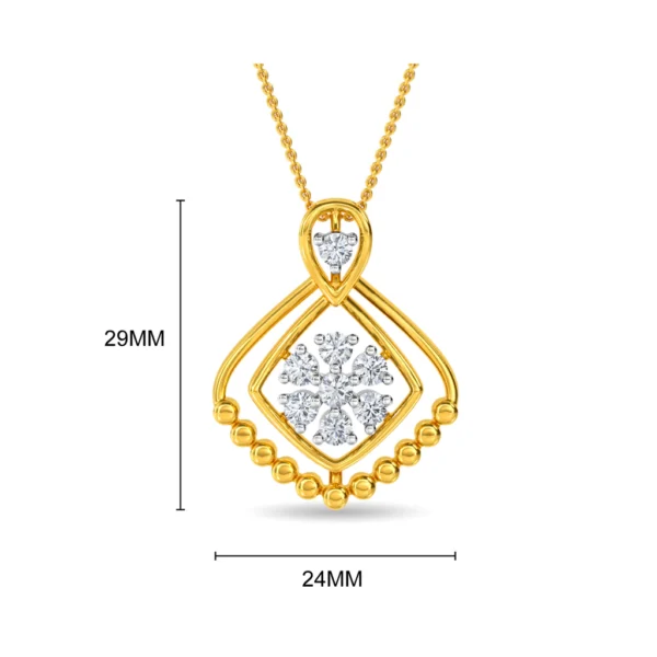 Gold Elegance Redefined Geometric Splendor Lab Diamond Pendant - Image 2