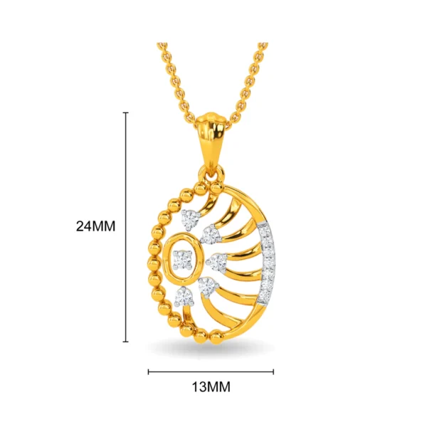 Gold Lunar Elegance Lab Diamond Pendant for Her - Image 4