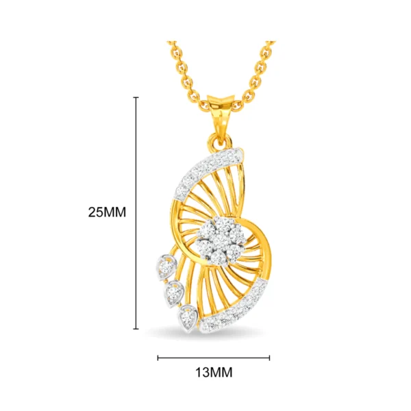 Gold Radiant Sunbeam Lab Diamond Pendant - Image 2