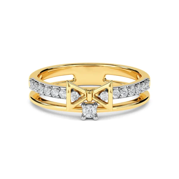 Gold Ribbon Lab Diamond Engagement Ring for Women - Image 5