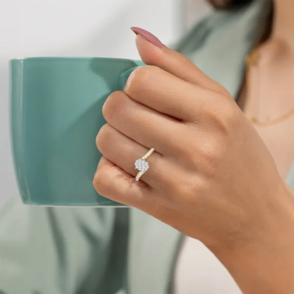 Oval Illusion Lab Diamond Cluster Ring in Yellow Gold - Image 2