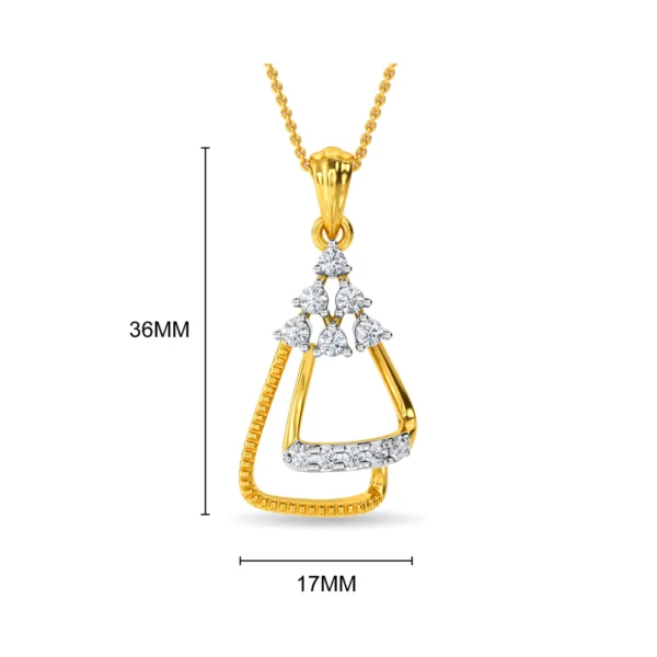 Pave Lab Diamond Gold Triangle Pendant - Image 2