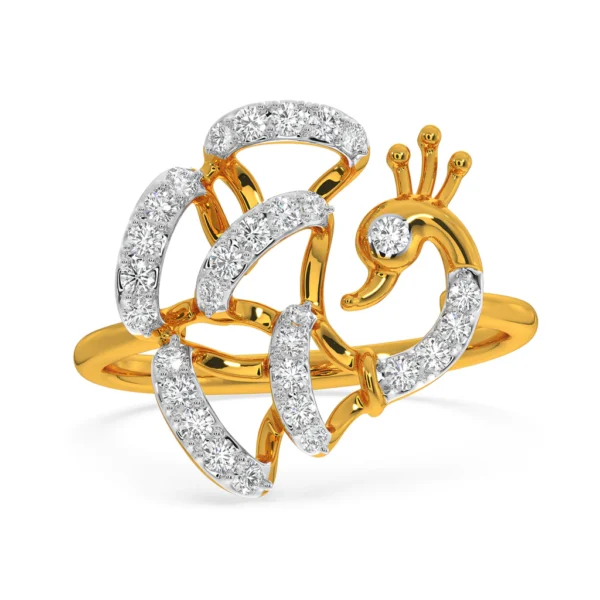 Peacock Mayur Gold Lab Grown Diamond Ring