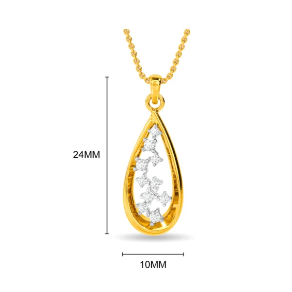 Pear-Shaped Motif Gold Lab Diamond Pendant - Image 4