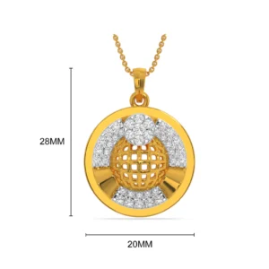 buy Trending Gold Diamond World Pendant- PE266