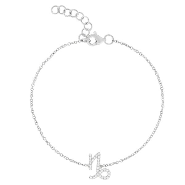 Gold Lab Diamond Capricorn Zodiac Sign Bracelet - Image 2