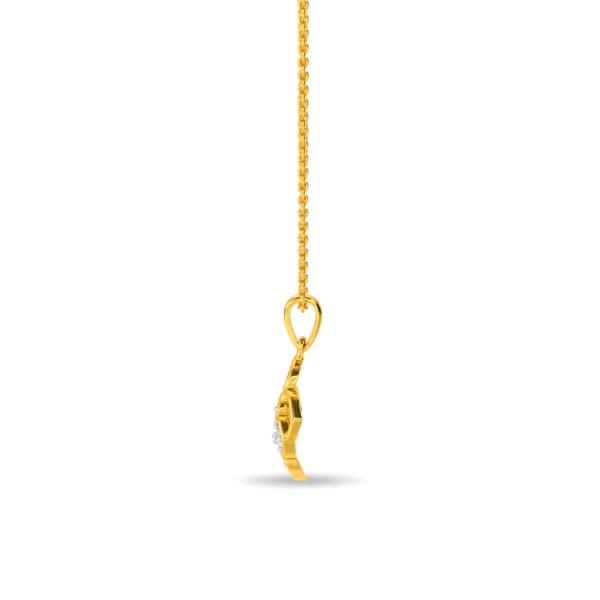 Gold Four-Petaled Flower Lab Diamond Cluster Pendant - Image 3